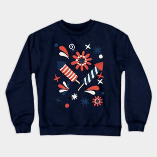 Red, white and blue fireworks Crewneck Sweatshirt